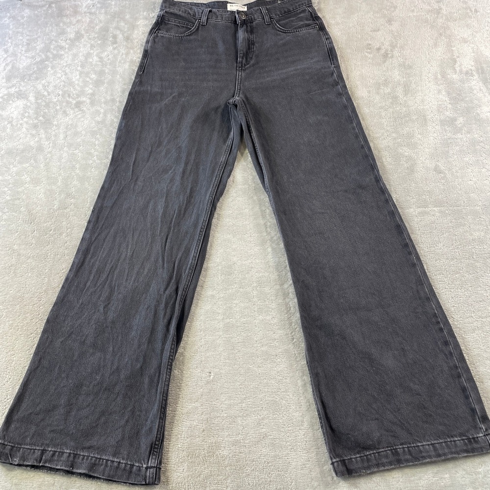 We The Free Wide Leg Jeans Womens 26 Washed Black Festival Mom Preppy Casual